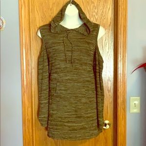 Olive green hooded tunic, XL